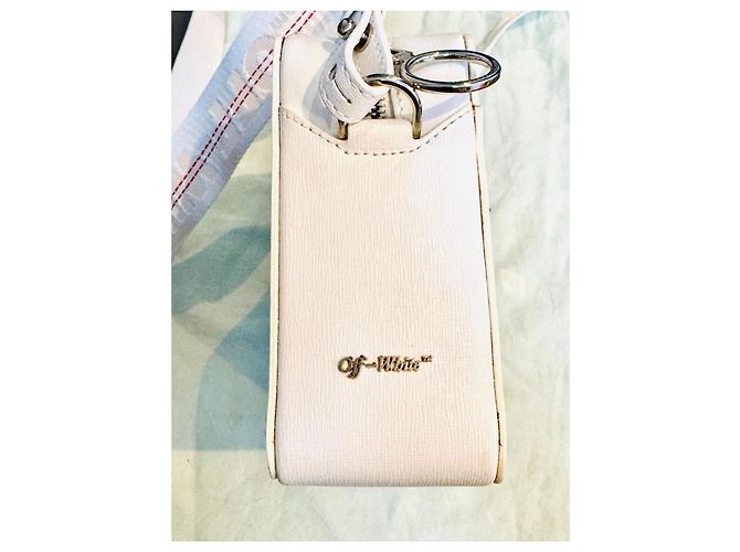 Off White Off-White Borsa a tracolla "Main Label" in pelle bianca Nero Bianco - vista 10