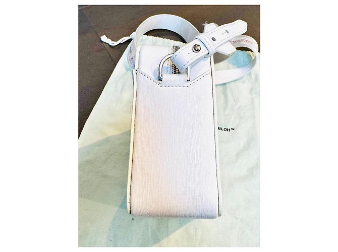 Off White Off-White Borsa a tracolla "Main Label" in pelle bianca Nero Bianco - vista 12