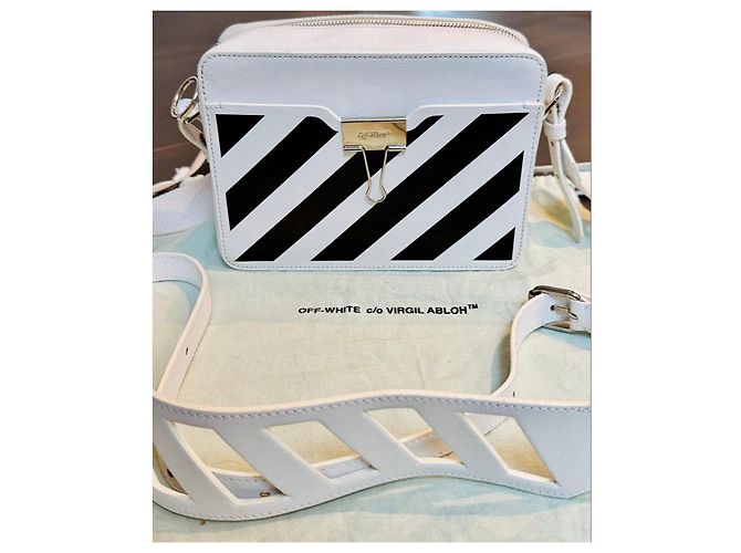 Off White Off-White Borsa a tracolla "Main Label" in pelle bianca Nero Bianco - vista 2