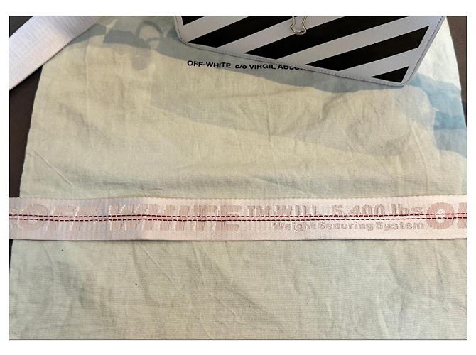 Off White Off-White Borsa a tracolla "Main Label" in pelle bianca Nero Bianco - vista 5