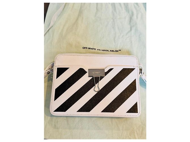 Off White Off-White Borsa a tracolla "Main Label" in pelle bianca Nero Bianco - vista 6