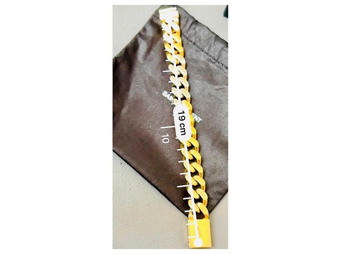 Bracciale a maglia curb Saint Laurent dorato D'oro - vista 7