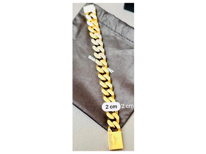 Bracciale a maglia curb Saint Laurent dorato D'oro - vista 8