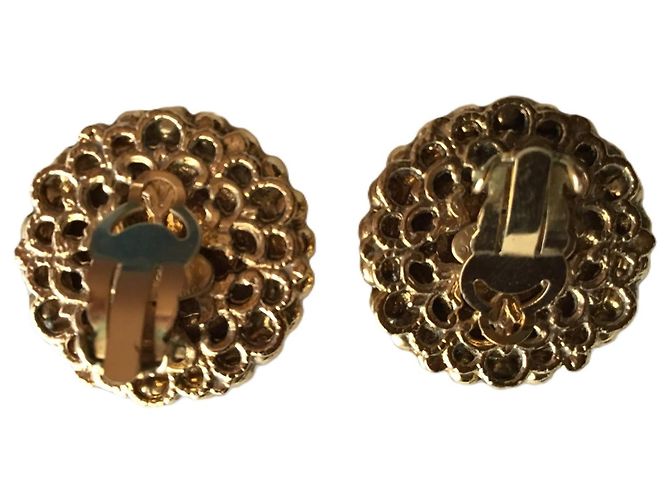 Chanel Clip-On-Ohrringe vergoldet weißer Cabochon Golden - Ansicht 2