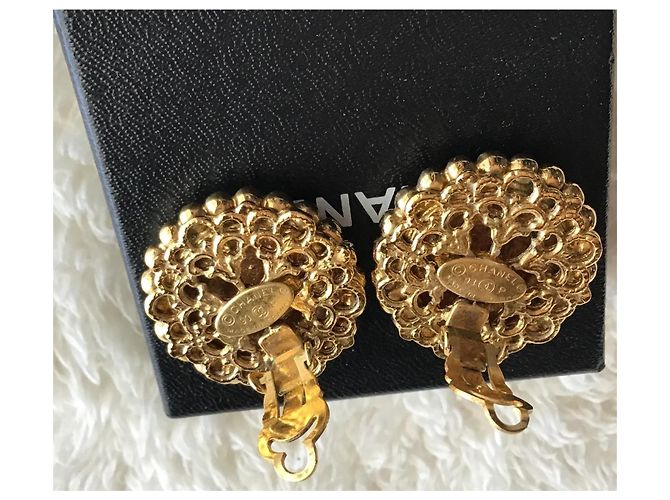 Chanel Clip-On-Ohrringe vergoldet weißer Cabochon Golden - Ansicht 6