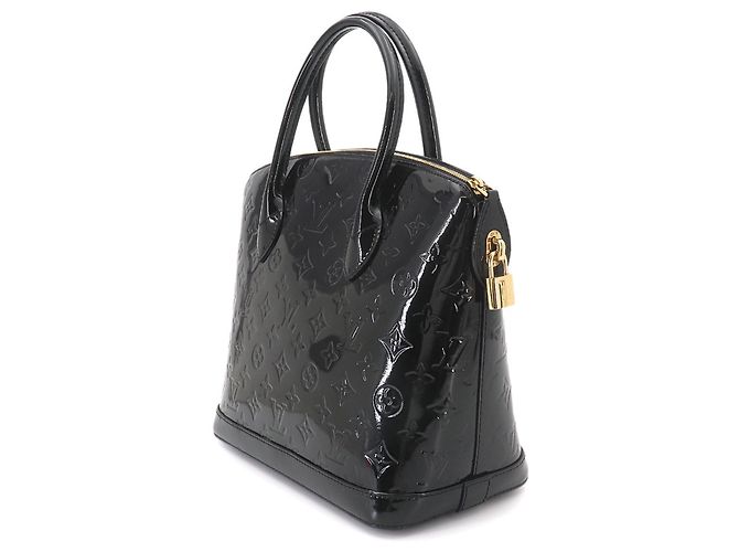 Borsa Louis Vuitton Lockit PM Monogram Vernis Nero - vista 3