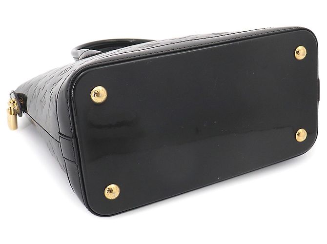 Borsa Louis Vuitton Lockit PM Monogram Vernis Nero - vista 4