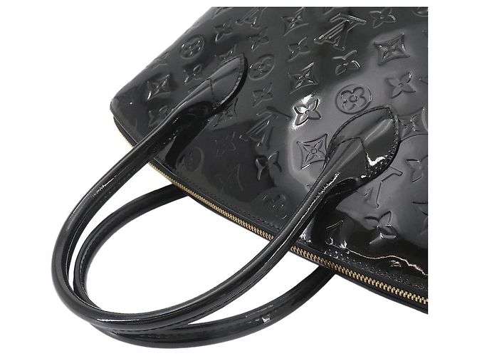 Borsa Louis Vuitton Lockit PM Monogram Vernis Nero - vista 5