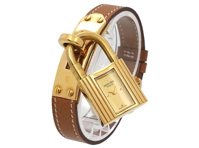 Orologio Hermès Kelly Oro e Marrone Acciaio Inossidabile - vista 2