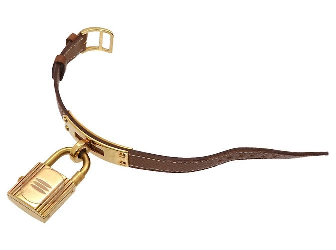 Orologio Hermès Kelly Oro e Marrone Acciaio Inossidabile - vista 5
