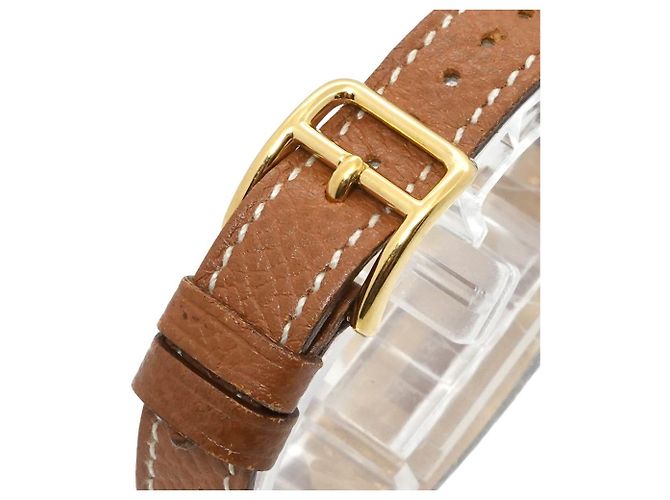 Orologio Hermès Kelly Oro e Marrone Acciaio Inossidabile - vista 8