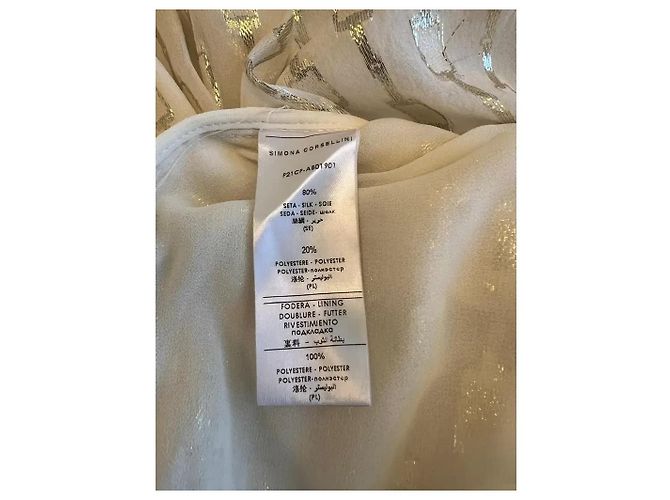 Autre Marque Simona Corsellini asymmetrisches Seidenkleid mit Kettenprint - Ansicht 7