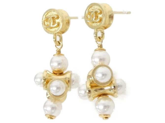 Orecchini Chanel ABH297 Bianco D'oro - vista 2