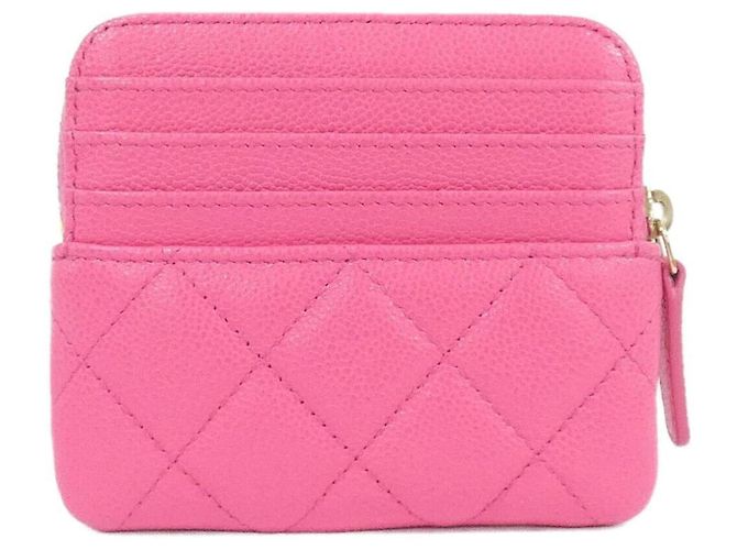 Monedero de piel de becerro granulado rosa Chanel - vista 2
