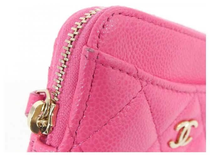 Monedero de piel de becerro granulado rosa Chanel - vista 3