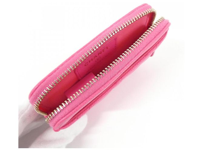 Monedero de piel de becerro granulado rosa Chanel - vista 5