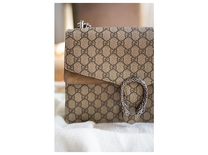 Gucci Dionysus GG Supreme Borsa a Tracolla Large Marrone Beige - vista 2