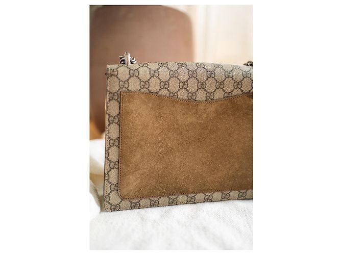 Gucci Dionysus GG Supreme Borsa a Tracolla Large Marrone Beige - vista 6