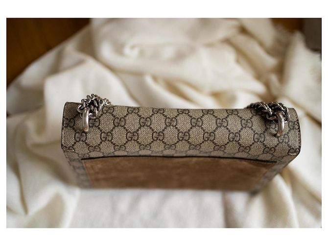 Gucci Dionysus GG Supreme Borsa a Tracolla Large Marrone Beige - vista 7