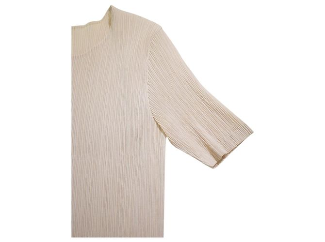 Issey Miyake Pleats Please Blusa Crema Beige - vista 5