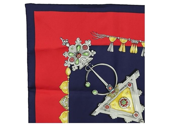 Hermès Hermes Carré 90 Seta multicolore 90 x 90 Blu navy - vista 2