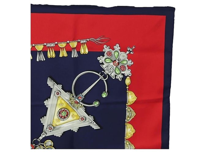 Hermès Hermes Carré 90 Seta multicolore 90 x 90 Blu navy - vista 4