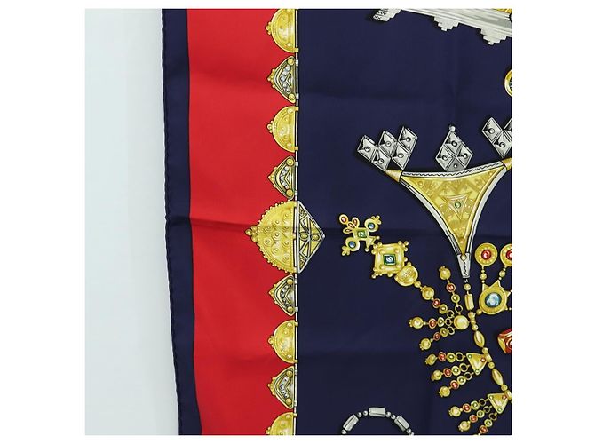 Hermès Hermes Carré 90 Seta multicolore 90 x 90 Blu navy - vista 5