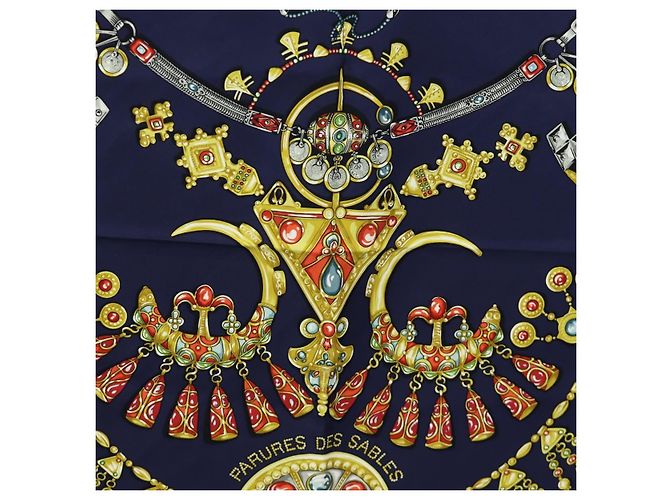 Hermès Hermes Carré 90 Seta multicolore 90 x 90 Blu navy - vista 6