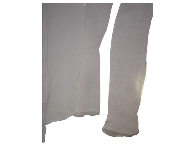 Issey Miyake Pleats Please Camicetta Cardigan con Volant Bianca Bianco - vista 6