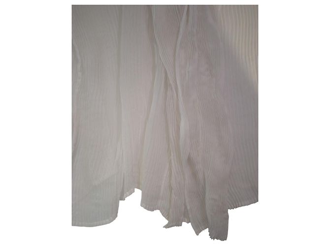 Issey Miyake Pleats Please Camicetta Cardigan con Volant Bianca Bianco - vista 7