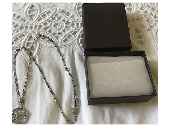 Collana Christian Dior Logo Argentata Argento - vista 10