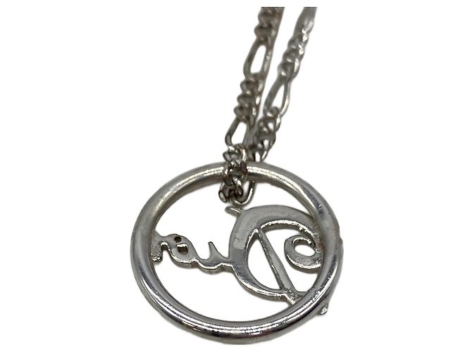 Collana Christian Dior Logo Argentata Argento - vista 3