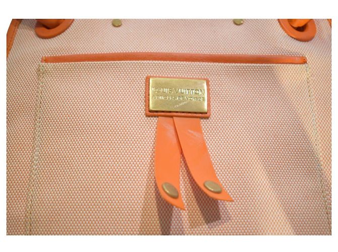 Louis Vuitton Antigua Cabas PM Tela Orange Arancione - vista 12