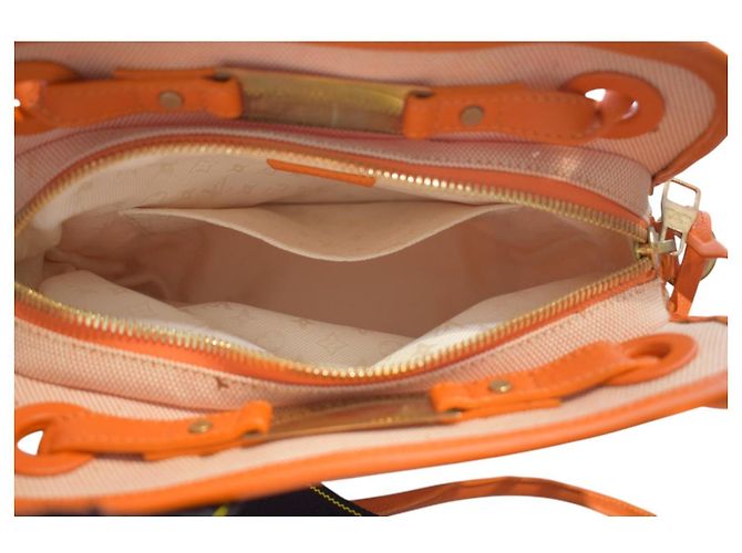 Louis Vuitton Antigua Cabas PM Tela Orange Arancione - vista 15