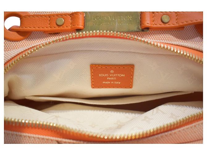 Louis Vuitton Antigua Cabas PM Tela Orange Arancione - vista 16