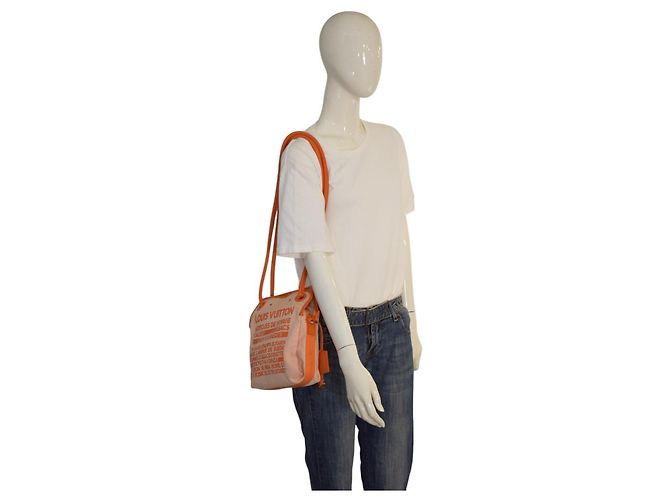 Louis Vuitton Antigua Cabas PM Tela Orange Arancione - vista 18