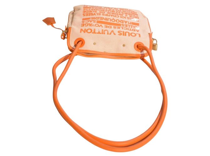 Louis Vuitton Antigua Cabas PM Tela Orange Arancione - vista 8
