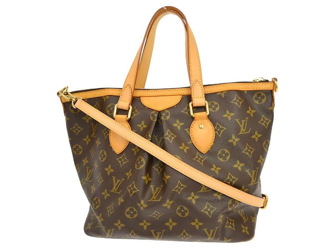 Sac à main Louis Vuitton Palermo Monogram Canvas PM Marron - vue 2