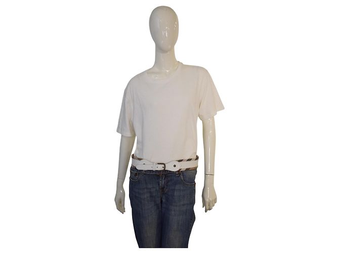 Burberry London Nova Check Ledergürtel Weiß Beige - Ansicht 10