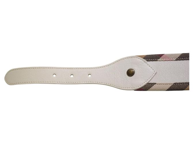 Burberry London Nova Check Ledergürtel Weiß Beige - Ansicht 6