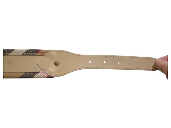 Burberry London Nova Check Ledergürtel Weiß Beige - Ansicht 7