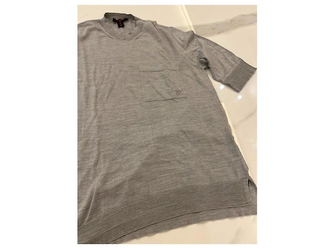 Camiseta Louis Vuitton gris de seda y algodón - vista 3