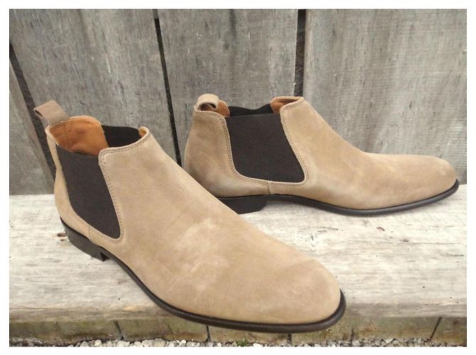Bruno Magli Beige Suede Chelsea Boots - view 2