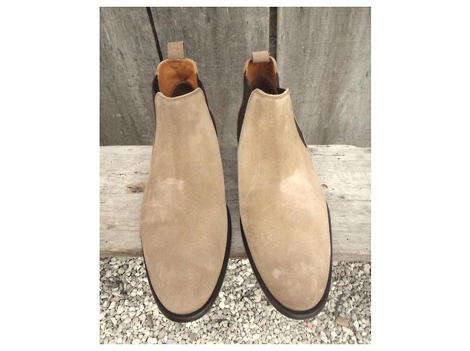 Bruno Magli Beige Suede Chelsea Boots - view 3