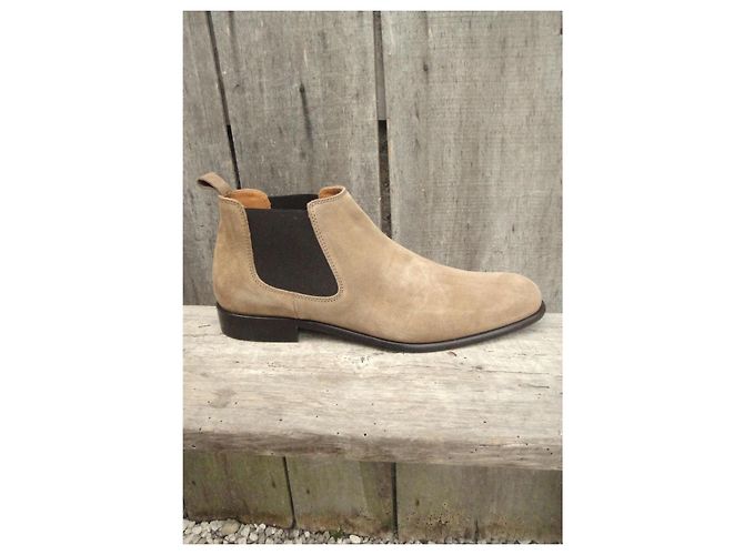 Bruno Magli Beige Suede Chelsea Boots - view 9