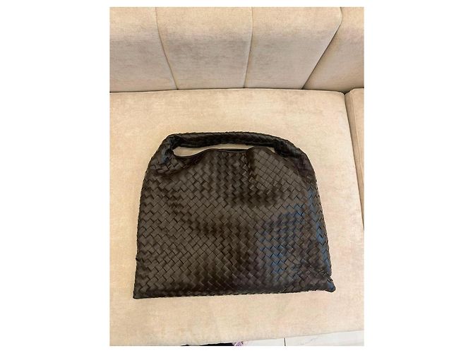 Bottega Veneta Borsa Hop Pelle Intrecciato Marrone - vista 2