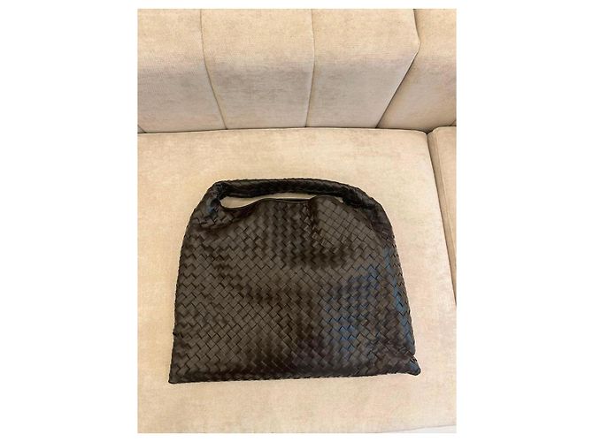 Bottega Veneta Borsa Hop Pelle Intrecciato Marrone - vista 4