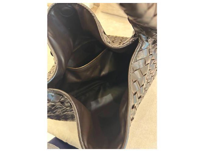 Bottega Veneta Borsa Hop Pelle Intrecciato Marrone - vista 8