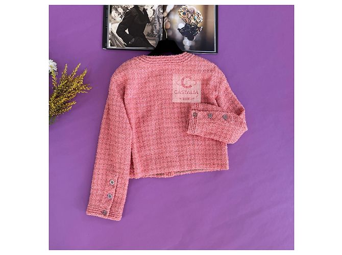 Chanel Iconic Pink Tweed Jacke - Ansicht 6
