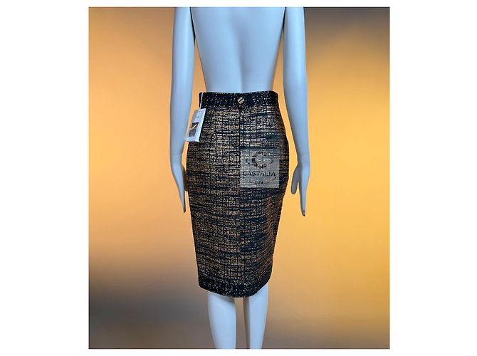 Chanel Completo Tailleur Tweed Nero e Oro Egypt Métiers d’Art - vista 6